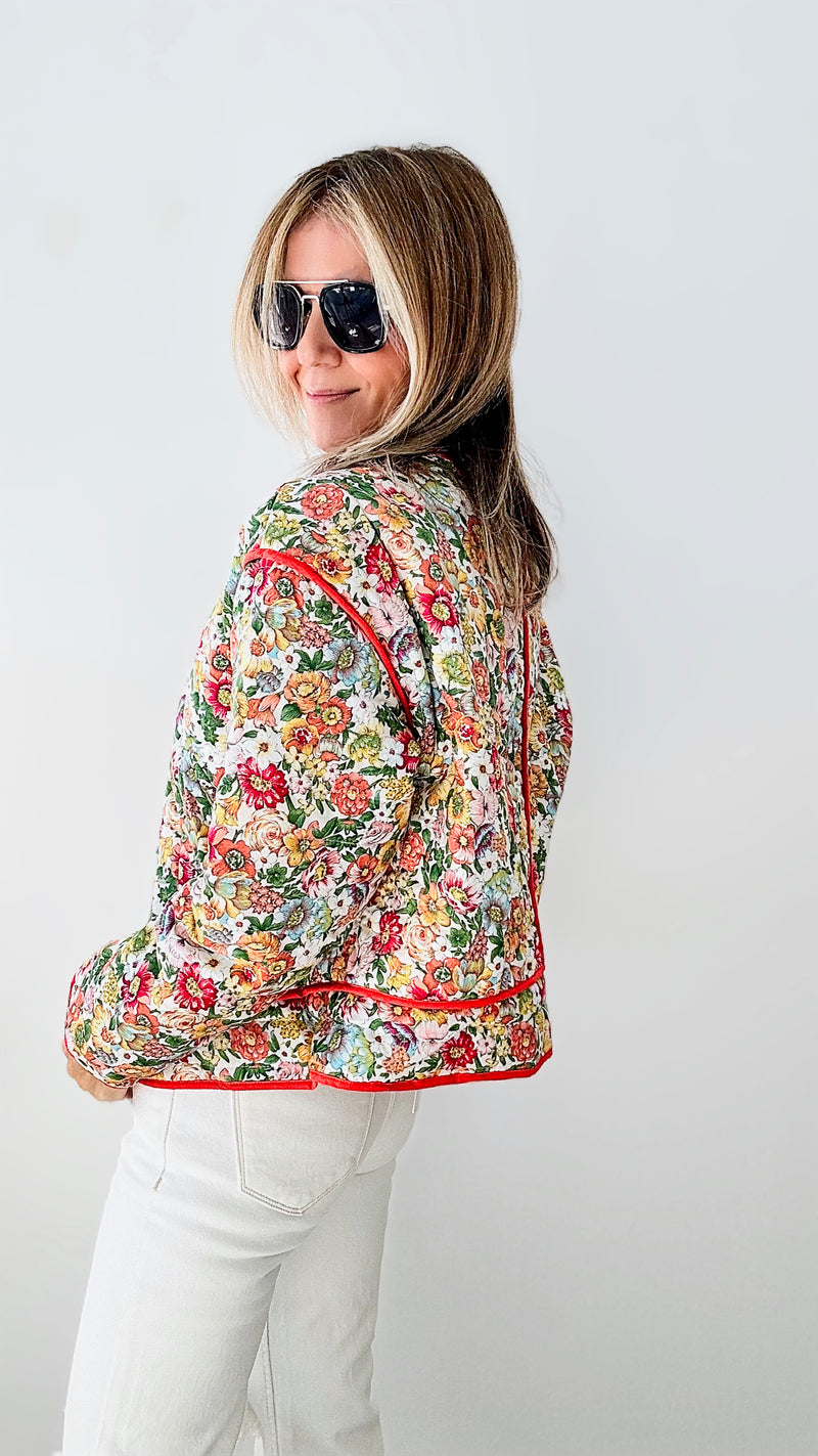 Charming Chic Floral Quilted Cotton Jacket-160 Jackets-&MERCI-Coastal Bloom Boutique, find the trendiest versions of the popular styles and looks Located in Indialantic, FL