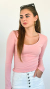 Everyday Essential Long Sleeve - Blush Pink-130 Long sleeve top-Active Basic-Coastal Bloom Boutique, find the trendiest versions of the popular styles and looks Located in Indialantic, FL