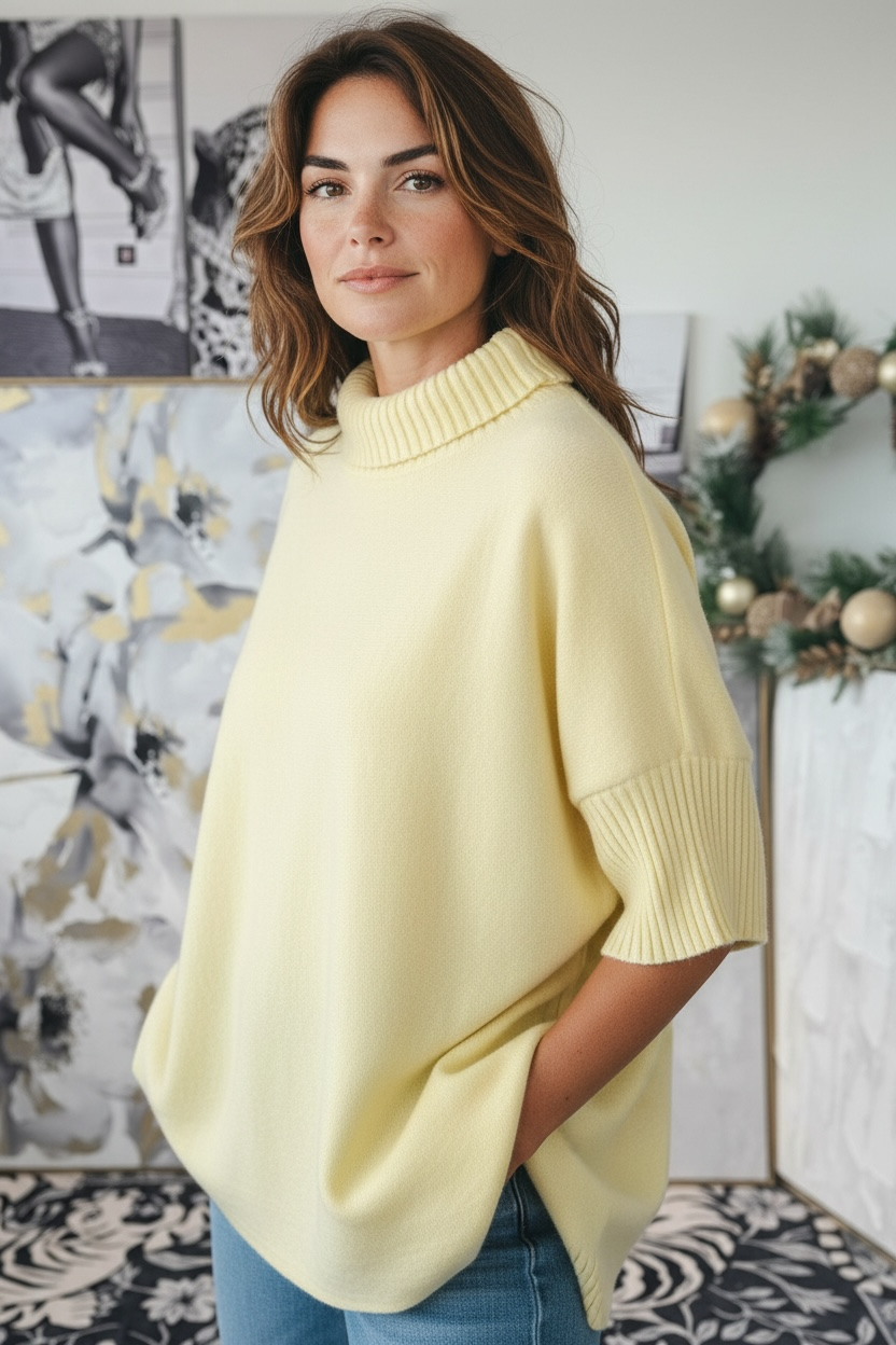 Break Free Italian Sweater Top -Lt. Yellow-140 Sweaters-Italianissimo- J.D. PRONTO MODA-Coastal Bloom Boutique, find the trendiest versions of the popular styles and looks Located in Indialantic, FL