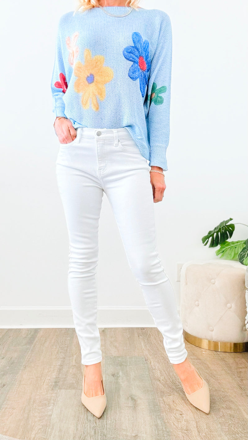 High Rise Skinny Jeans-White-190 Denim-Vibrant M.i.U-Coastal Bloom Boutique, find the trendiest versions of the popular styles and looks Located in Indialantic, FL