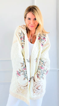 Floral Haven Quilted Coat-160 Jackets-POL-Coastal Bloom Boutique, find the trendiest versions of the popular styles and looks Located in Indialantic, FL