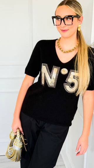 Five Sparkle Italian Knit Top
