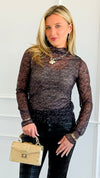 Dainty Meadow Mesh Top- Black-110 Long Sleeve Tops-Umgee-Coastal Bloom Boutique, find the trendiest versions of the popular styles and looks Located in Indialantic, FL