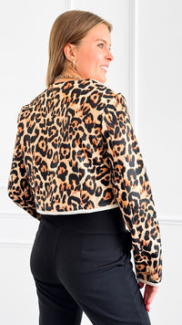 Leopard Zip-Up Jacket-170 Bottoms-Her Bottari-Coastal Bloom Boutique, find the trendiest versions of the popular styles and looks Located in Indialantic, FL