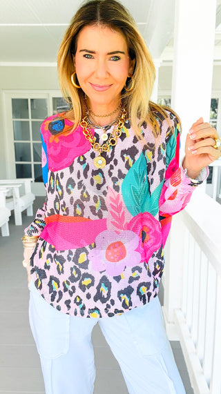 Italian St Tropez Wild Bloom Sweater - Designed by CB.