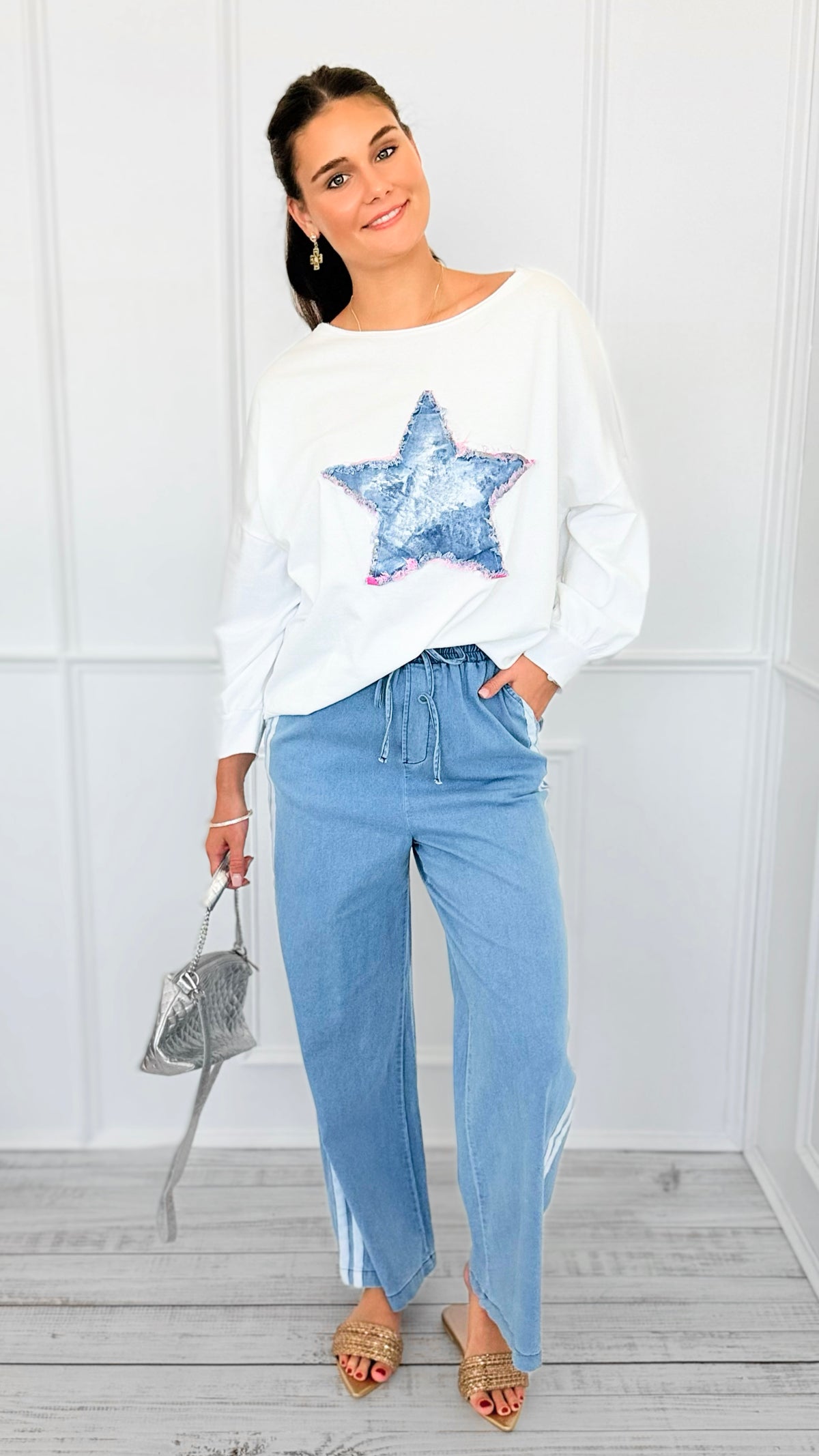 Boardwalk Breeze Stripe Pants-190 Denim-SO ME-Coastal Bloom Boutique, find the trendiest versions of the popular styles and looks Located in Indialantic, FL
