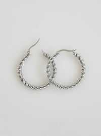 Stainless Steel Cable Twist 3MM Hoop Earring-230 Jewelry-NYC-Coastal Bloom Boutique, find the trendiest versions of the popular styles and looks Located in Indialantic, FL