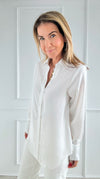 Timeless Charm Button Down Top - Ivory-130 Long sleeve top-Must Have-Coastal Bloom Boutique, find the trendiest versions of the popular styles and looks Located in Indialantic, FL