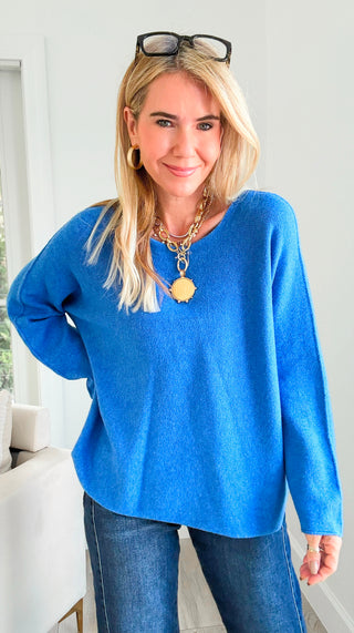 Milano Italian Knit Sweater- Deep Periwinkle