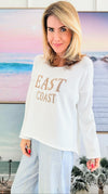 East Coast Knit Oversized Sweater-White, Khaki-140 Sweaters-Miracle-Coastal Bloom Boutique, find the trendiest versions of the popular styles and looks Located in Indialantic, FL