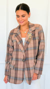 Social Plaid Italian Blazer-160 Jackets-AZUL MONACO-Coastal Bloom Boutique, find the trendiest versions of the popular styles and looks Located in Indialantic, FL