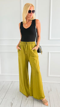 Relaxed Flare-Leg Italian Pant- Pistachio-100 Pants-AZUL MONACO-Coastal Bloom Boutique, find the trendiest versions of the popular styles and looks Located in Indialantic, FL