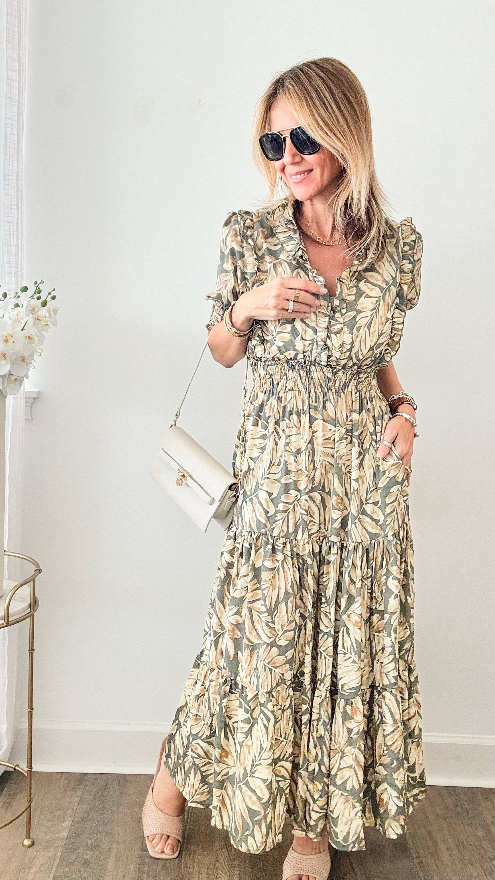 Two Palms Ruffle Dress-200 dresses/jumpsuits/rompers-Fashion Fuse-Coastal Bloom Boutique, find the trendiest versions of the popular styles and looks Located in Indialantic, FL