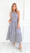 Sailaway Stripe Tiered Midi Dress-200 Dresses/Jumpsuits/Rompers-she+sky-Coastal Bloom Boutique, find the trendiest versions of the popular styles and looks Located in Indialantic, FL
