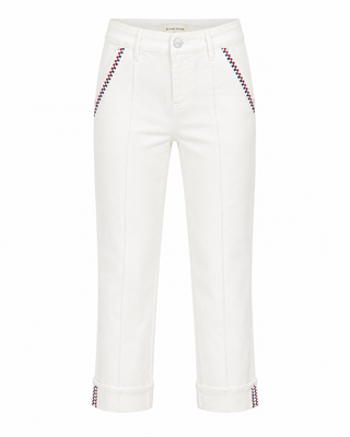 Contrast Trim Cropped Pants