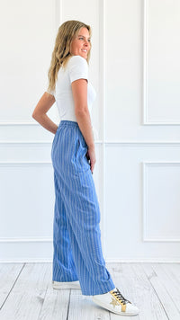Striped Relaxed Wide-Leg Pants-210 Loungewear/Sets-LA MIEL-Coastal Bloom Boutique, find the trendiest versions of the popular styles and looks Located in Indialantic, FL