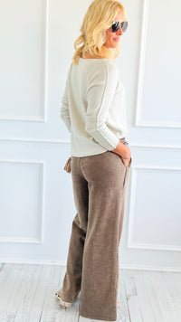 Daydream Lounge Pants - Mocha-100 Pants-Zenana-Coastal Bloom Boutique, find the trendiest versions of the popular styles and looks Located in Indialantic, FL