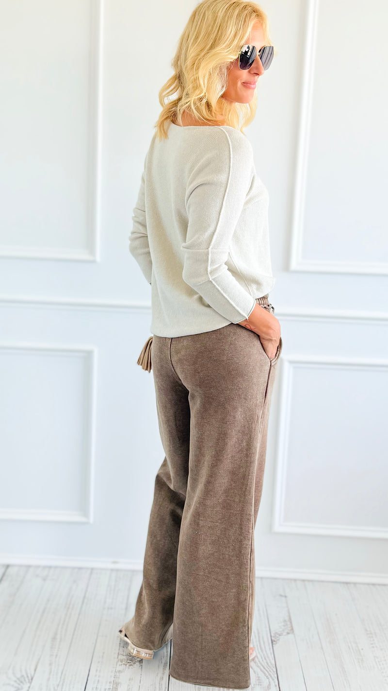 Daydream Lounge Pants - Mocha-100 Pants-Zenana-Coastal Bloom Boutique, find the trendiest versions of the popular styles and looks Located in Indialantic, FL