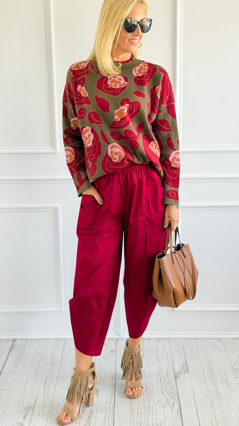 Relax & Go Italian Barrel Pant-100 Pants-VANESSA-Coastal Bloom Boutique, find the trendiest versions of the popular styles and looks Located in Indialantic, FL