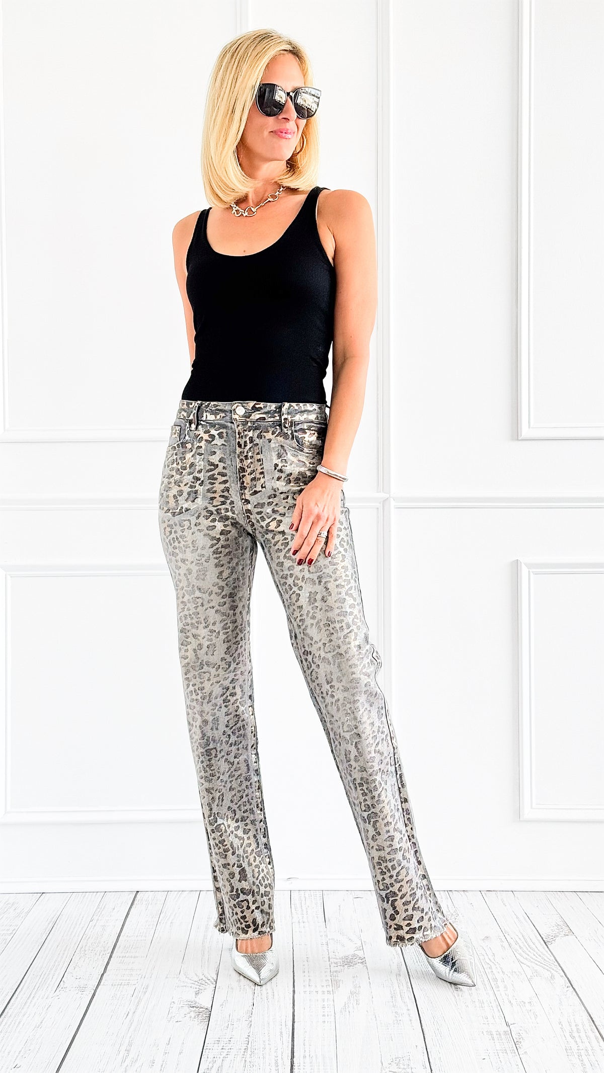 Gilded Wild Denim Pants - Grey-170 Bottoms-JJ'S FAIRYLAND-Coastal Bloom Boutique, find the trendiest versions of the popular styles and looks Located in Indialantic, FL