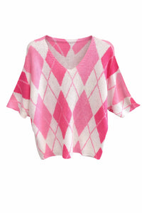 Sweet Intentions V- Neck Italian Knit Sweater- Pink