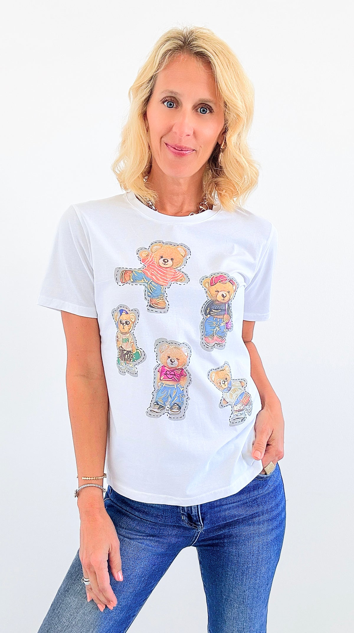 Beary Team Italian Tee-110 Short Sleeve Tops-Italianissimo-Coastal Bloom Boutique, find the trendiest versions of the popular styles and looks Located in Indialantic, FL