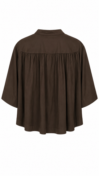 Grand Entrance Italian Poncho Top- Brown