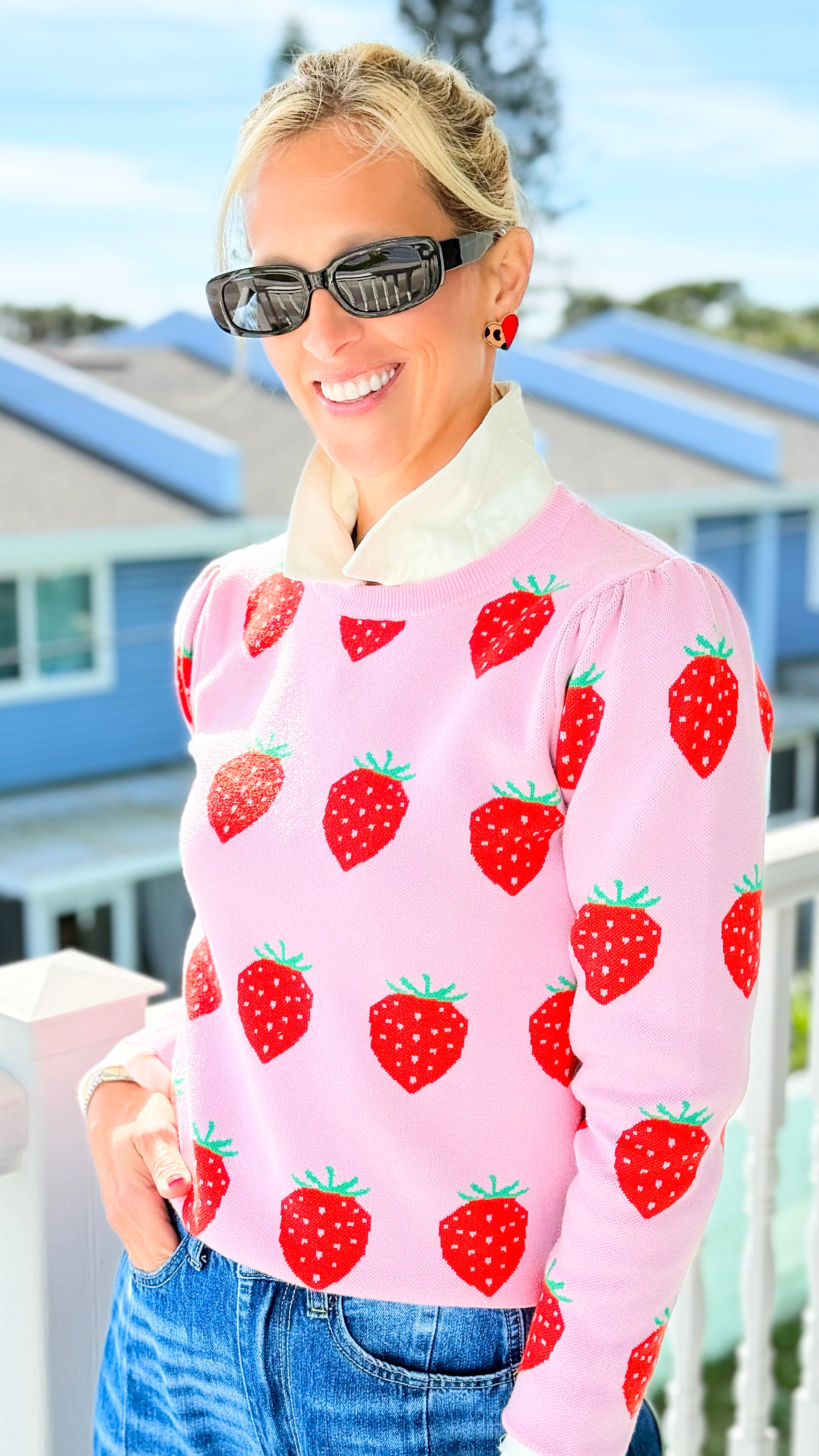 Berry Daydream Knit Sweater-140 Sweaters-LovLov-Coastal Bloom Boutique, find the trendiest versions of the popular styles and looks Located in Indialantic, FL