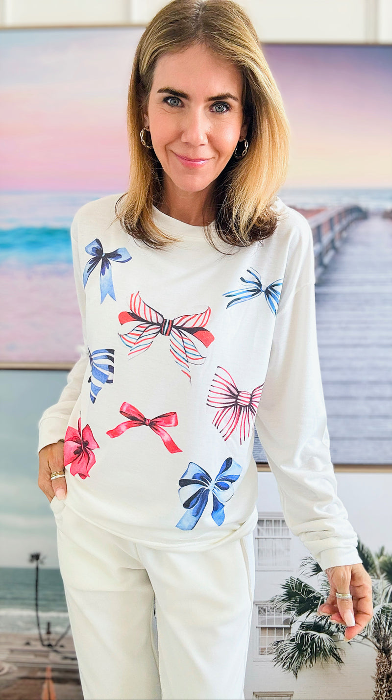 Patriotic Coquette Sweatshirt-130 Long Sleeve Tops-Phil Love-Coastal Bloom Boutique, find the trendiest versions of the popular styles and looks Located in Indialantic, FL
