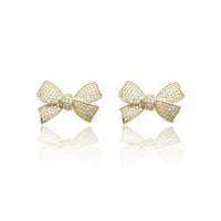 CZ Luxe Bow Stud Earrings-230 Jewelry-NYW-Coastal Bloom Boutique, find the trendiest versions of the popular styles and looks Located in Indialantic, FL