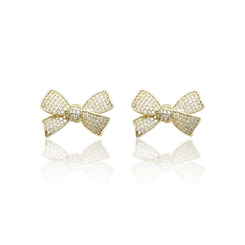 CZ Luxe Bow Stud Earrings-230 Jewelry-NYW-Coastal Bloom Boutique, find the trendiest versions of the popular styles and looks Located in Indialantic, FL