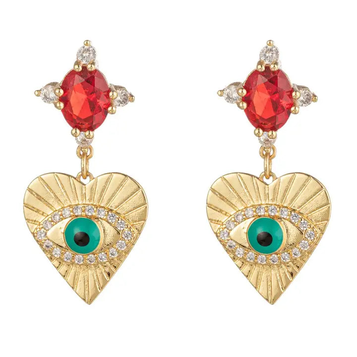 Eye Heart Statement Drop Earring-230 Jewelry-Eye Candy LA-Coastal Bloom Boutique, find the trendiest versions of the popular styles and looks Located in Indialantic, FL