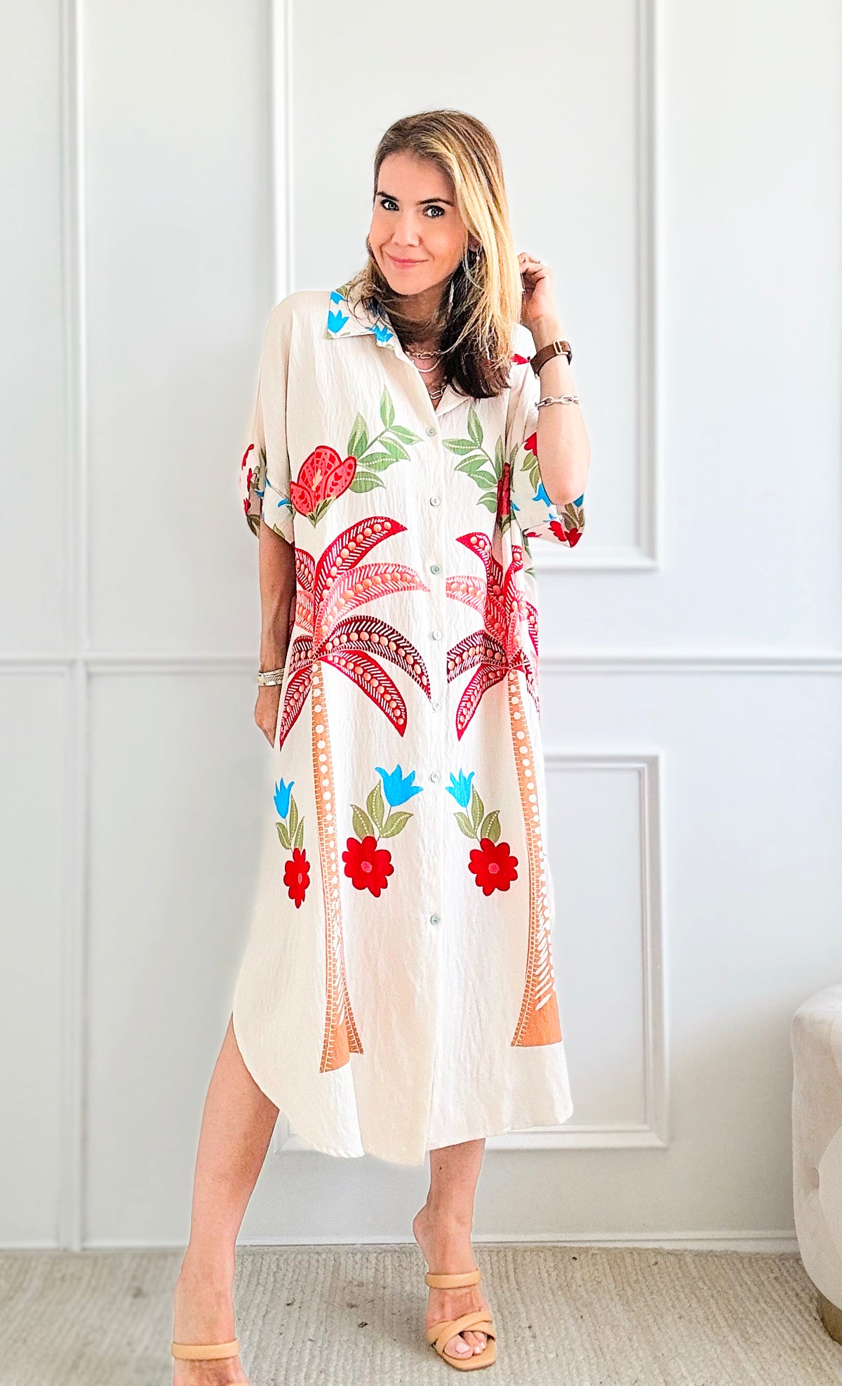 Paradise Blooms Italian Dress-200 dresses/jumpsuits/rompers-Italianissimo-Coastal Bloom Boutique, find the trendiest versions of the popular styles and looks Located in Indialantic, FL