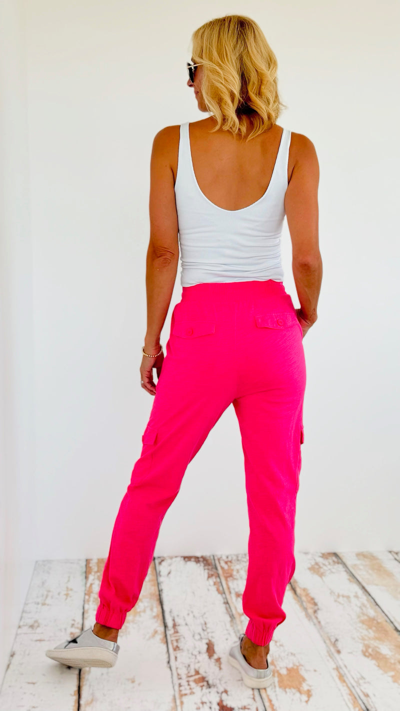 Pockets Jogger Pants - Fuchsia-180 Joggers-oddi-Coastal Bloom Boutique, find the trendiest versions of the popular styles and looks Located in Indialantic, FL