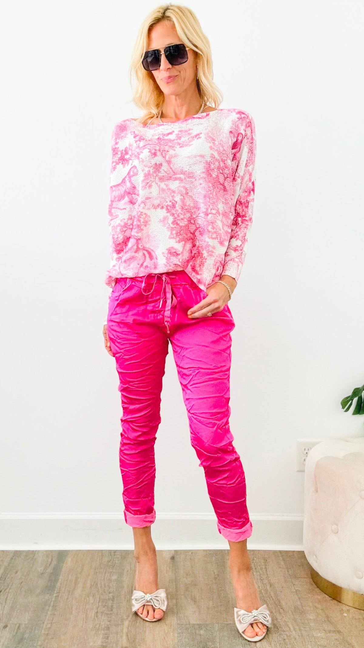 Italian Wish List Moonlit Jogger - Fuchsia-180 Joggers-Italianissimo/ venti6-Coastal Bloom Boutique, find the trendiest versions of the popular styles and looks Located in Indialantic, FL