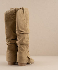 Chic Slouchy Knee Boots - Khaki-250 Shoes-Oasis Society-Coastal Bloom Boutique, find the trendiest versions of the popular styles and looks Located in Indialantic, FL