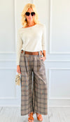Check Pleated & Belt Italian Pant-100 Pants-AZUL MONACO-Coastal Bloom Boutique, find the trendiest versions of the popular styles and looks Located in Indialantic, FL