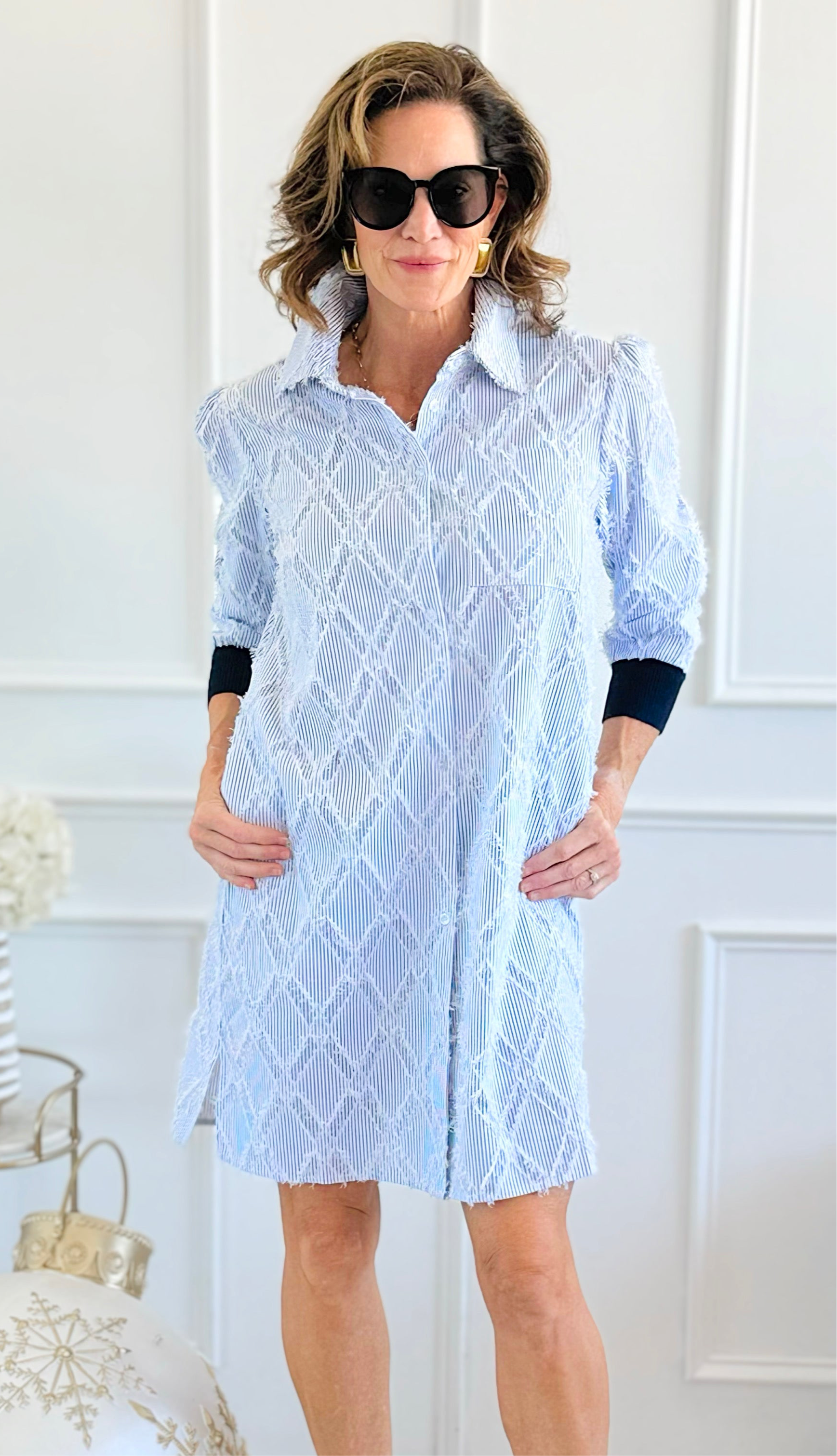 Hamptons Breeze Textured Dress - JOH-200 Dresses/Jumpsuits/Rompers-Joh Apparel-Coastal Bloom Boutique, find the trendiest versions of the popular styles and looks Located in Indialantic, FL