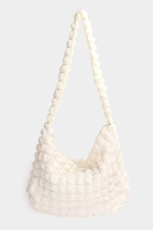 Quilted Lightweight Cloud Shoulder Bag - Ivory-240 Bags-Wona-Coastal Bloom Boutique, find the trendiest versions of the popular styles and looks Located in Indialantic, FL
