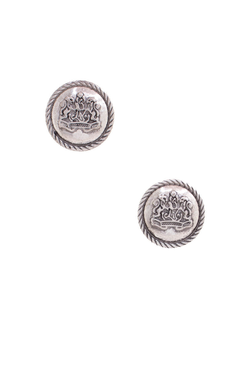 Royal Emblem Studs Earrings-230 Jewelry-joia-Coastal Bloom Boutique, find the trendiest versions of the popular styles and looks Located in Indialantic, FL