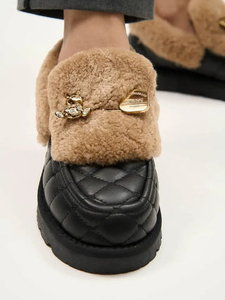 Cozy Wool Platform Mule Loafers