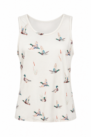 Mallard Print Fitted Tank Top
