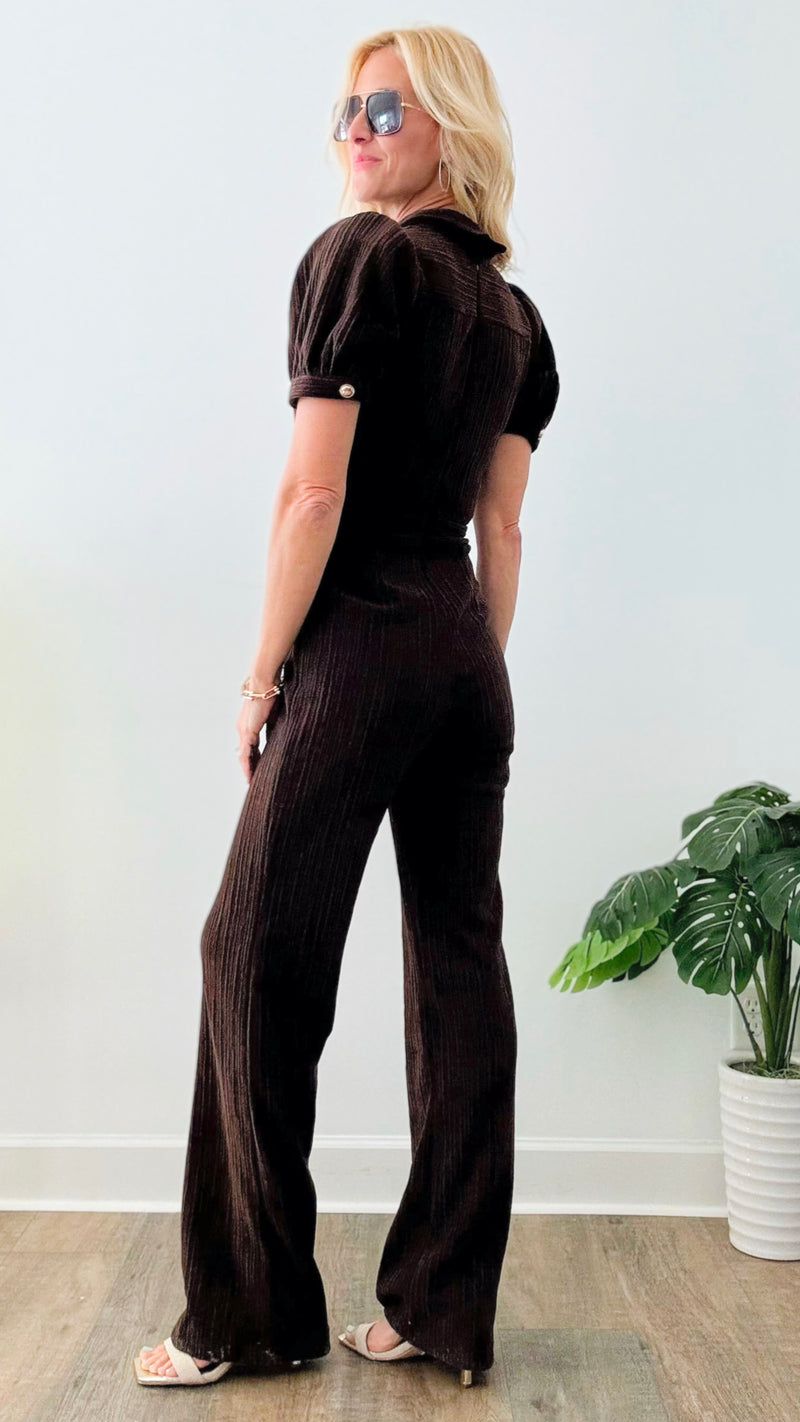 Charm Me Knit Tie Jumpsuit - Chocolate-200 Dresses/Jumpsuits/Rompers-Valentine-Coastal Bloom Boutique, find the trendiest versions of the popular styles and looks Located in Indialantic, FL