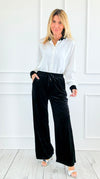 Plush Pull on Pant-Black-100 Pants-NALI COLLECTIONS-Coastal Bloom Boutique, find the trendiest versions of the popular styles and looks Located in Indialantic, FL