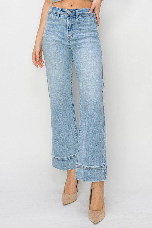 High Rise Wide Jeans-190 Denim-RISEN JEANS-Coastal Bloom Boutique, find the trendiest versions of the popular styles and looks Located in Indialantic, FL
