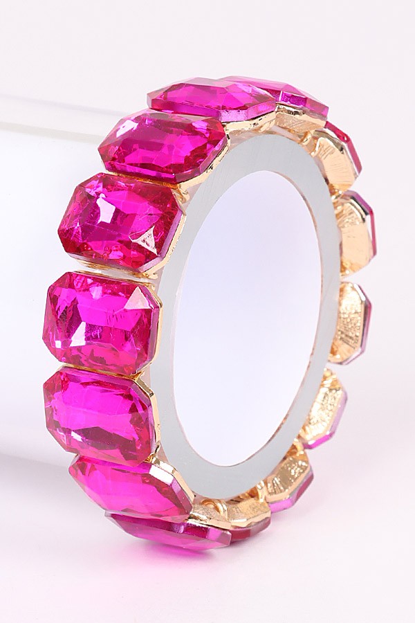Evening Glamour Multi Stone Bracelet - Fuchsia-230 Jewelry-H&D-Coastal Bloom Boutique, find the trendiest versions of the popular styles and looks Located in Indialantic, FL