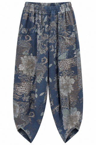 Floral Instinct La Spezia Italian Cotton Pant - Navy