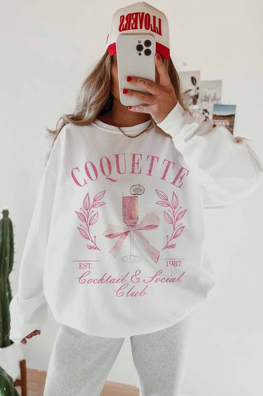 Coquette Social Club Sweatshirt-140 Sweaters-WKNDER-Coastal Bloom Boutique, find the trendiest versions of the popular styles and looks Located in Indialantic, FL