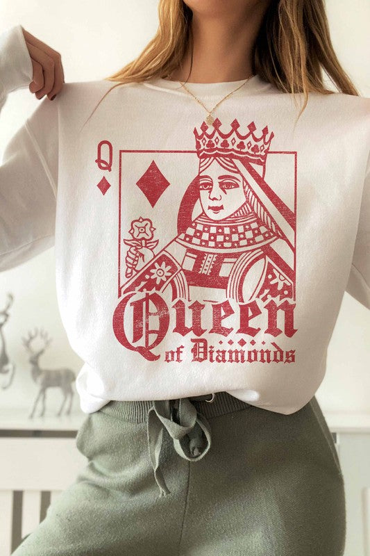 Queen Of Diamonds Sweatshirt-140 Sweaters-WKNDER-Coastal Bloom Boutique, find the trendiest versions of the popular styles and looks Located in Indialantic, FL