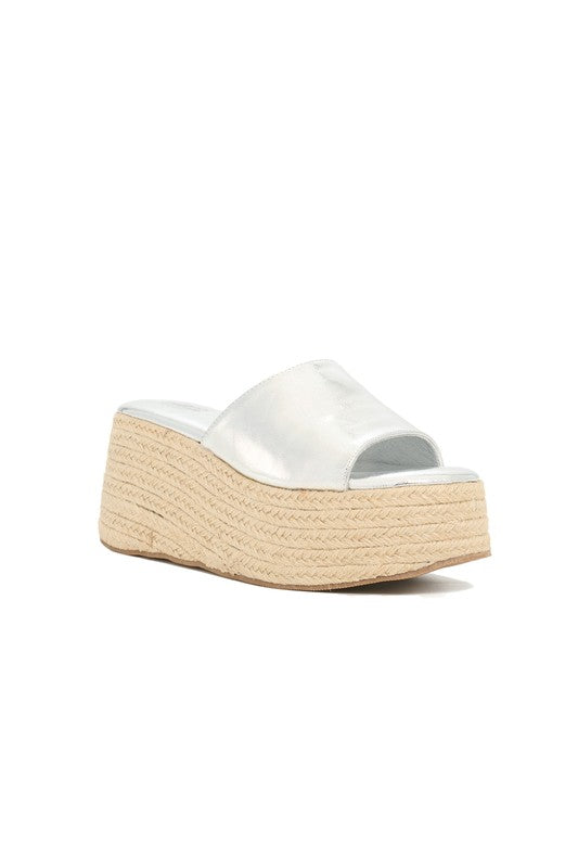 Platform Wedged Sandal - Silver-250 Shoes-Let´s see style-Coastal Bloom Boutique, find the trendiest versions of the popular styles and looks Located in Indialantic, FL